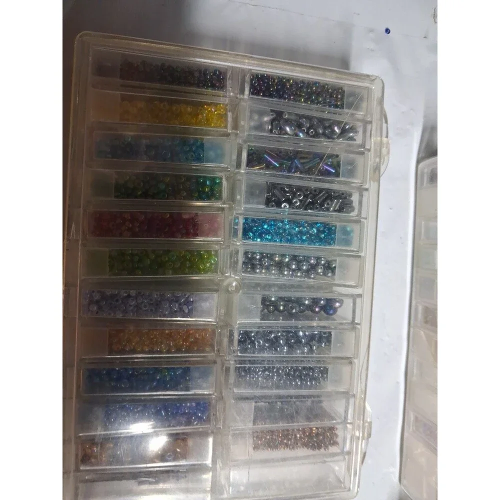 Massive  Bead Loom And Beads Lot 2 Bead Looms And Tons Of Beads Glass And More